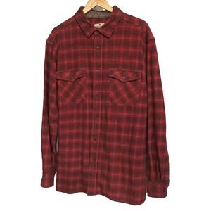 Woolrich Flannel‎ Shirt Plaid Button Down Heavy weight Mens XL